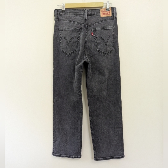 Levi's Denim - Levis Faded Black Ribcage Straight Ankle Jeans